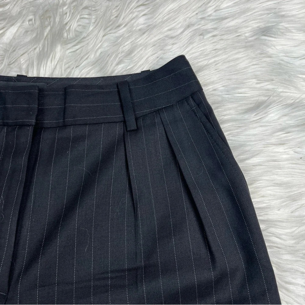 Nili Lotan Etienne Pleated Pinstripe Wool Pant Black Women’s Classic 2 - Picture 5 of 10